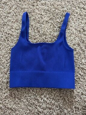 Blue Ribbed Tank Top for Kids